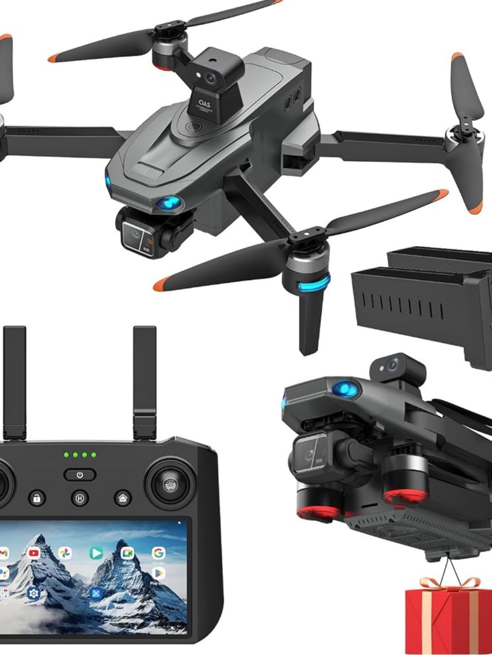 4K Drone with Tablet Remote, 3-Axis Gimbal, Obstacle Avoidance, Auto Return Home